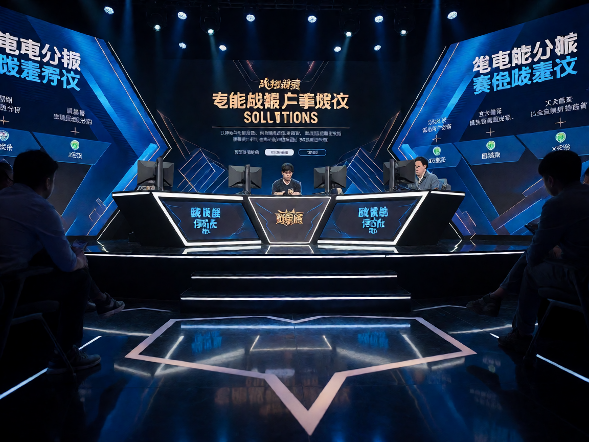 电竞比赛舞台，选手在总决赛现场竞技