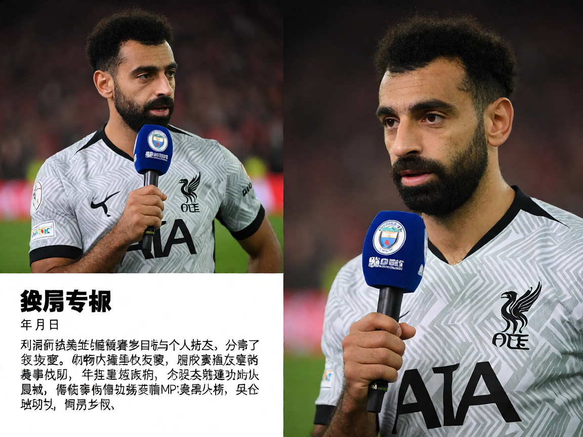 足球运动员接受赛后采访，手持麦克风